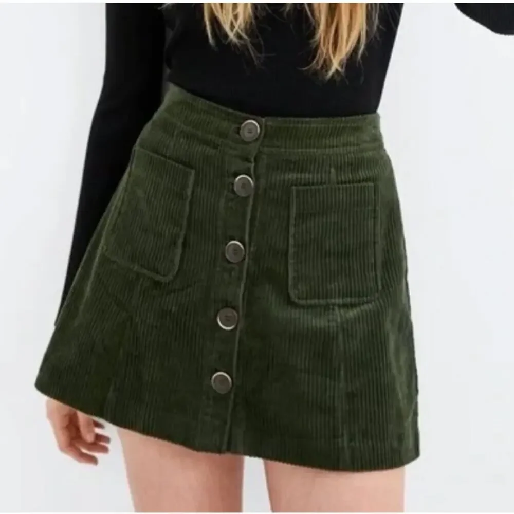 ZARA | NWT Button Down Corduroy Mini Skirt‎ | M
